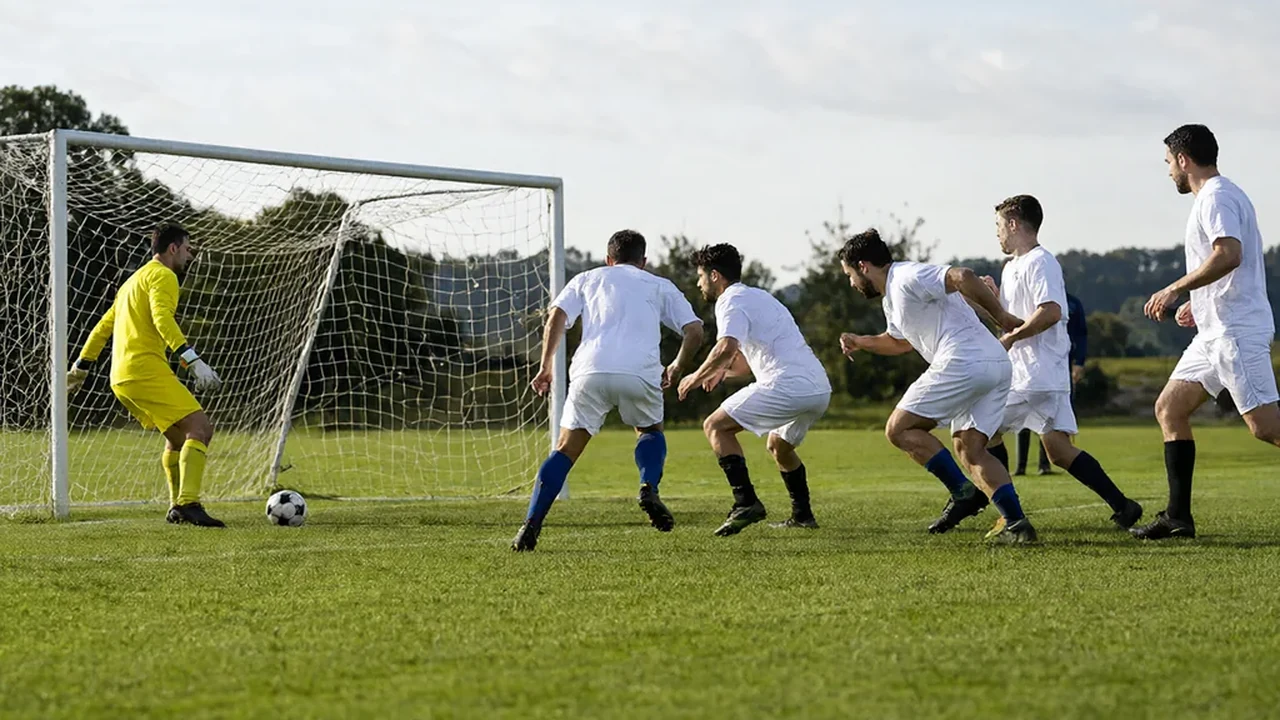 Football law illustration for law-16-the-goal-kick